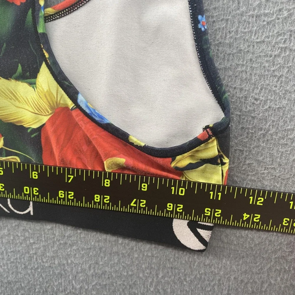 Ethika Sports Bra Womens Small Multicolor Floral Shark Racerback Stretch‎